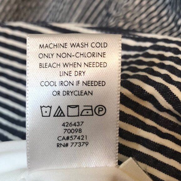 Ann Taylor seersucker side tie blazer/ white and navy stripe - Picture 5 of 9